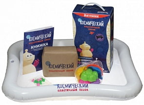 Космический песок, сиреневый, 2 кг, песочница с формочками (1toy, Т58580)