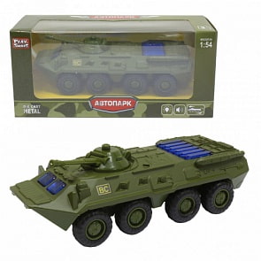 Танк БТР-80, инерционный, свет и звук, 1:54 (Play Smart, Р49199)