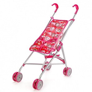 Коляска-трость для кукол, розовая (Карапуз, 63AC-C2sim)