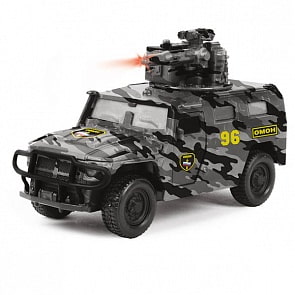 Машина металлическая инерционная ГАЗ - Тигр ОМОН, 1:43, со светом и звуком (Технопарк, CT12-357-G3)