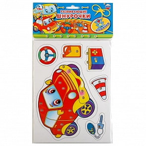 Настольная игра-шнуровка - Машинки (Умка, 4690590141700sim)