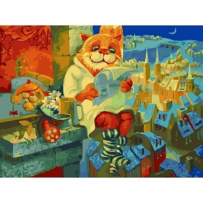 Живопись на холсте - Ночные новости (Белоснежка, 350-AS)