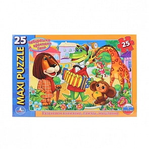 Макси-пазл Чебурашка и Крокодил Гена, 25 картонных деталей (Умка, 4690590114322sim)