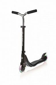 Самокат двухколёсный Globber Flow 125 Lights светящиеся колеса, черный (Globber, 472-120-2)