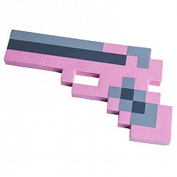 Пистолет 8Бит Розовый пиксельный, 22 см. (Pixel Crew, PC01807) - миниатюра
