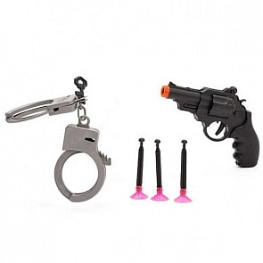 Набор - Полиция: пистолет, присоски, наручники (1904Y171)