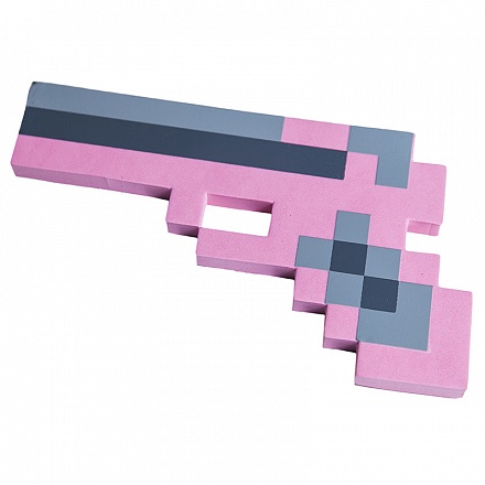 Пистолет 8Бит Розовый пиксельный, 22 см. 