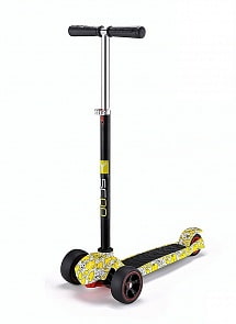 Трехколесный самокат Kick Print yellow pirate Y-Scoo, 4044RT