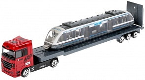 Тягач с трамваем, 24 см, подвижные элементы (Технопарк, 1045G-R)