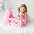 Кроватка - колыбелька для кукол с постельным бельем и балдахином, цвет: розовый  - миниатюра №3