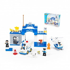 Конструктор из серии Макси - Полицейский участок, 70 элементов, в коробке (Полесье, П-77547)