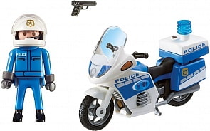 Полиция: Полицейский мотоцикл со светодиодом (Playmobil, 6923pm)
