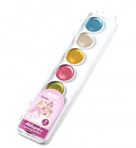 Акварель медовая п/сухая - Хобби, перламутр, 7 цветов, без кисти (Arti, К000370)