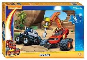 Пазл макси Вспыш и чудо-машинки, 35 деталей (Степ пазлы, 91238)