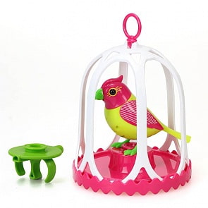 Птичка DigiFriends с большой клеткой и кольцом, красная голова и желтое туловище  (Silverlit, 88295S-5)