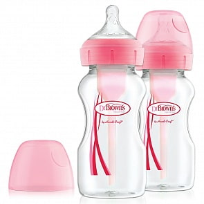 Набор из 2 антиколиковых бутылочек с широким горлышком, 270 мл (DrBrowns, WB92601)