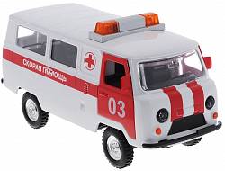 Машина УАЗ-452 Скорая помощь, свет, звук (Технопарк, CT12-427-1) - миниатюра