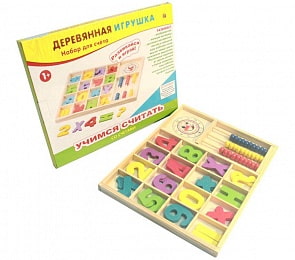 Деревянный набор для счета - Учимся считать со счетами (Рыжий кот, ИД-1394)