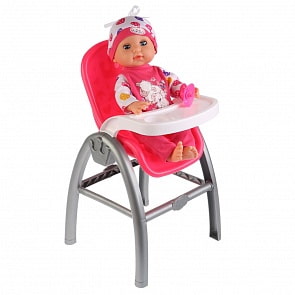 Пупс с 3 функциями, 3 в 1, пьет, писает, стульчик – переноска (Карапуз, YL2006-06017-RU)