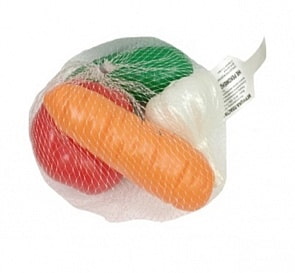 Овощи в сетке 4 шт.: морковь, огурец, помидор, чеснок (Нордпласт, Н-434/1)