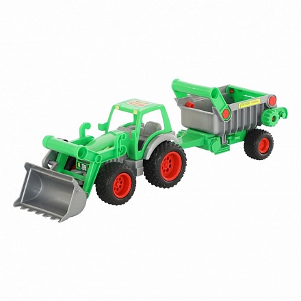 Трактор-погрузчик Фермер-техник с полуприцепом, в коробке 