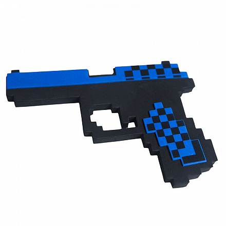 Пистолет пиксельный Глок 17, 8 Бит, синий, 22 см 