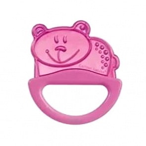 Погремушка с эластичным прорезывателем Canpol Мишка, розовый, 0+ (Canpol, CAN-13/107)