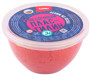 Пластилин песочный с формочкой Красный, 250 г (Lori, Пп-007)