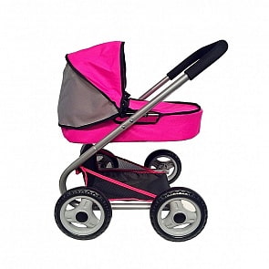 Кукольная коляска, цвет фуксия и серый (RT, 5182RT)