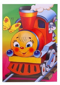 Развивающий пазл - Паровозик, фигурный разрез, с рамкой (Дрофа, 1205/35059)