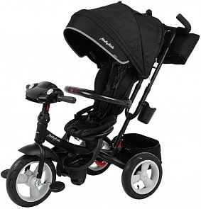 Велосипед 3-колесный New 360°, колеса 12 и 10 Air Car, черный (Moby Kids, 641359)