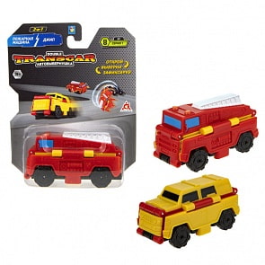 Transcar Double 2 в 1: Пожарная машина – Джип, 8 см (1Toy, Т18277)