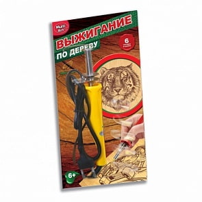 Набор для выжигания - Выжигательный аппарат, 6 насадок (Multiart, A02739-Rsim)