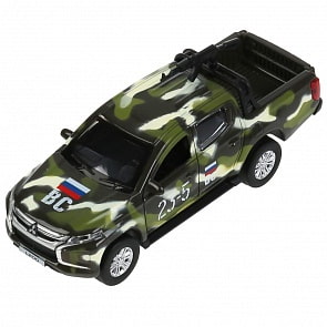 Машина пикап Mitsubishi L200 камуфляж 13 см со светом и звуком двери открываются металлическая (Технопарк, L200-12SLMIL-ARMGN) (ассортимент)