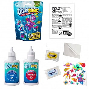 Набор для изготовления фигурок из цветного геля - Aqua slime (Волшебный мир, AQ003)