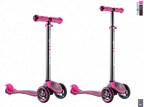 Самокат GLOBBER My free Titanium neon pink с блокировкой колес (Y-SCOO Globber, 4849RT)