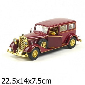 Инерционная машина металлическая «Ретро Автомобиль» свет, звук 1:43 (Технопарк, 844-Wbsim)