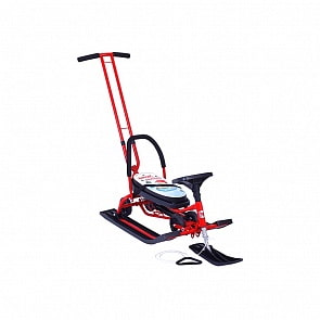 Снегокат 111 Mobile с Т-образным толкателем и колесной базой, Sweet Winter/красный (Барс, 7234RT)