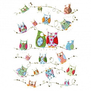 Открытка – Совы на золотом проводе (Turnowsky, MO5837k)