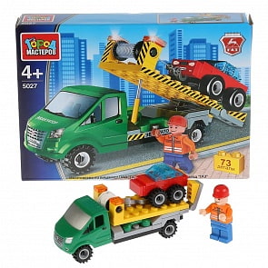 Конструктор – Газель: эвакуатор, с фигуркой, 73 детали (Город мастеров, KK-5027-R)