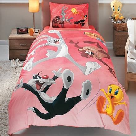 Комплект детского постельного белья, Warner Brothers, 1,5 спальное - Looney Tunes Active V-1 