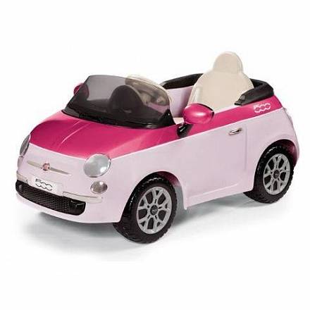 Розовая машинка с электрическим приводом - FIAT 500 