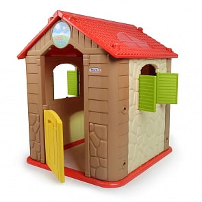 Детский игровой комплекс для дома и улицы: игровой домик, бизиборд, Red-Brown (Haenim Toy, HN-706)