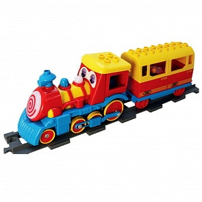 Железная дорога с паровозом и рельсами, световые и звуковые эффекты (JUNFA TOYS, 8588A)