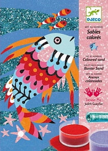 Набор цветного песка - Радужные рыбки (Djeco, 08661k)