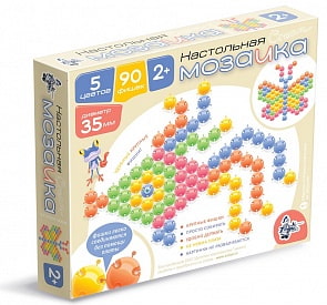 Мозаика настольная с крупными фишками - Крем, 90 элементов d 35 мм (Десятое королевство, 01538ДК)