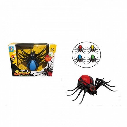 Интерактивная игрушка - Робо-паук, черно-красный, свет, звук, движение 