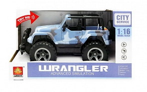 Джип инерционный, голубой, свет и звук, 1:16 (Junfa, MY391B)