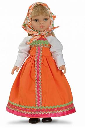 Кукла Марина в оранжевом сарафане 
