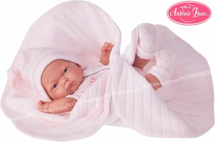 Кукла-младенец Карла в розовом одеяле, 26 см. 